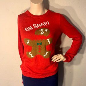 Holiday red  Gingerbread man Sweater